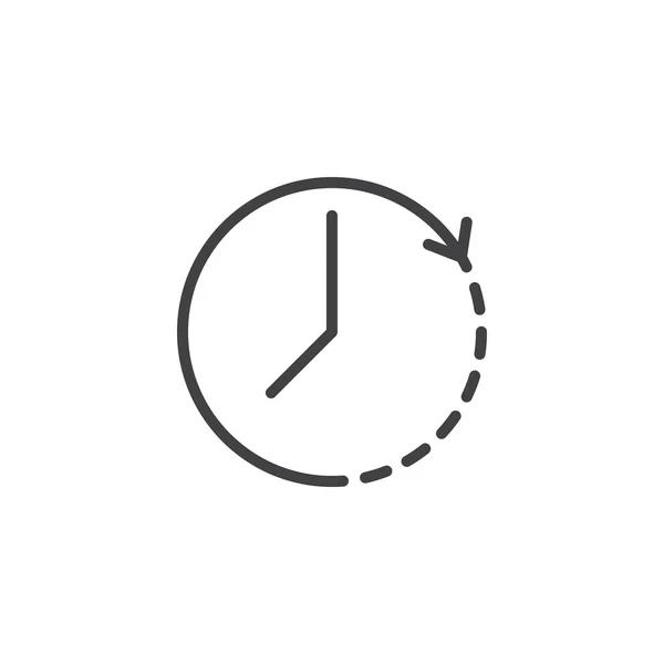 Icono del contorno de rotación en sentido horario — Vector de stock