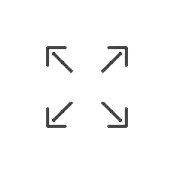 Tela cheia, ícone de contorno largo —  Vetores de Stock