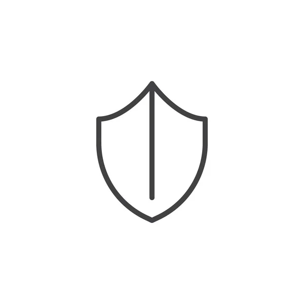 Icono de esquema de escudo de seguridad — Vector de stock