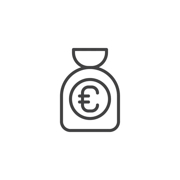 Esquema de bolsa de dinero icono — Vector de stock