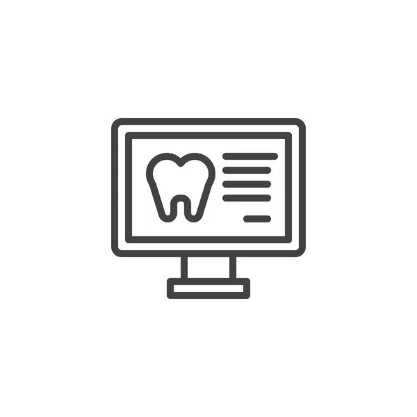 Ordinateur dentaire icône de contour — Image vectorielle