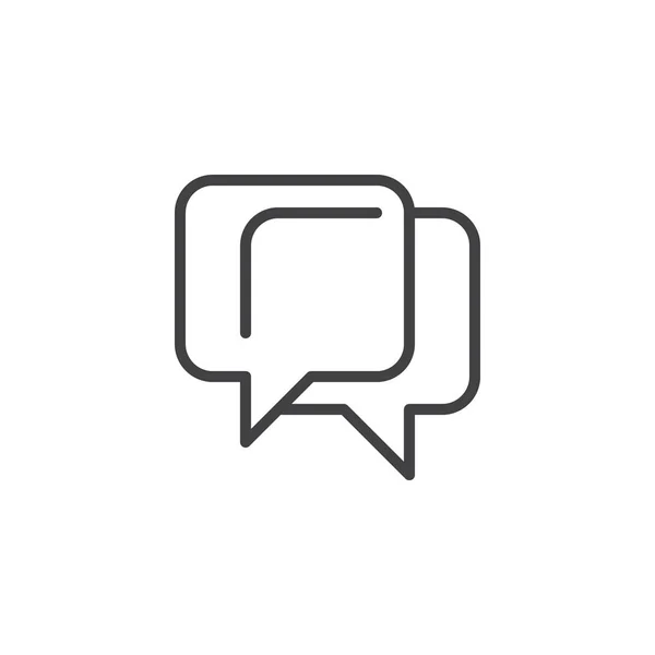Chat Discurso Burbujas esquema icono — Vector de stock