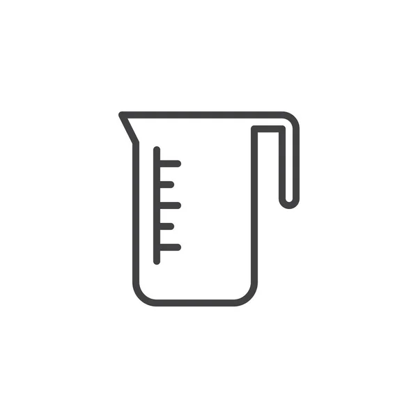 Měření ikona osnovy pohár — Stockový vektor