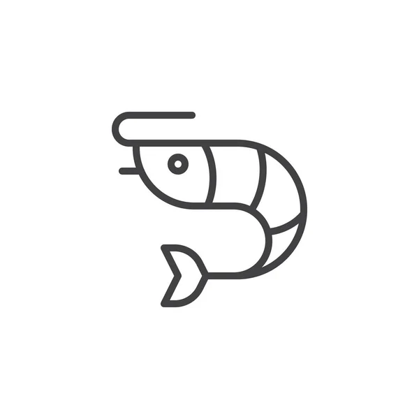 虾类食品轮廓图标 — 图库矢量图片