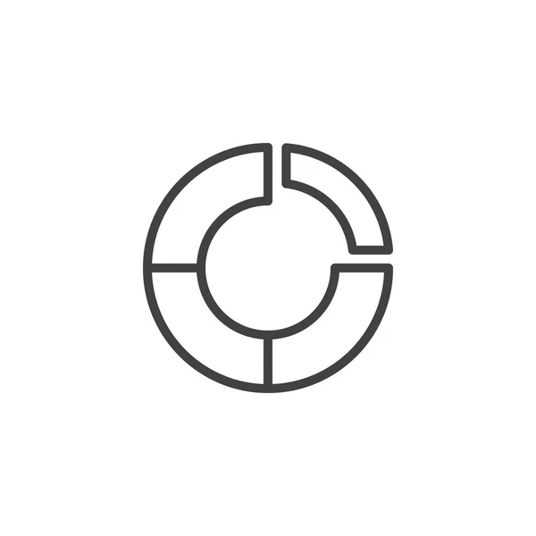 Circulaire grafiek overzicht pictogram — Stockvector