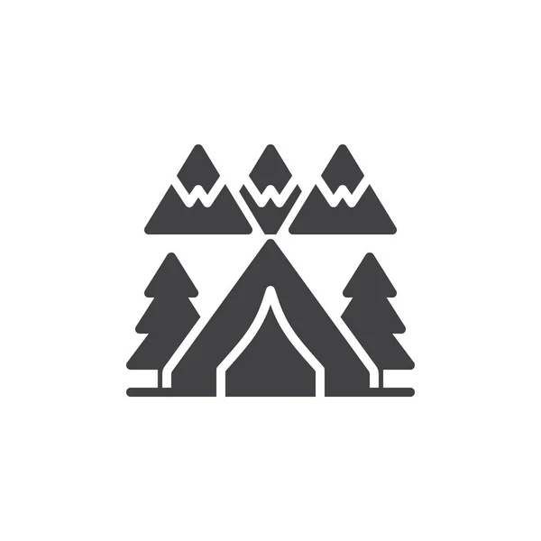 Bosque camping tienda vector icono — Archivo Imágenes Vectoriales
