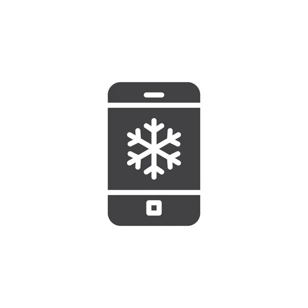 Smartphone with snowflake vector icon — Stock Vector