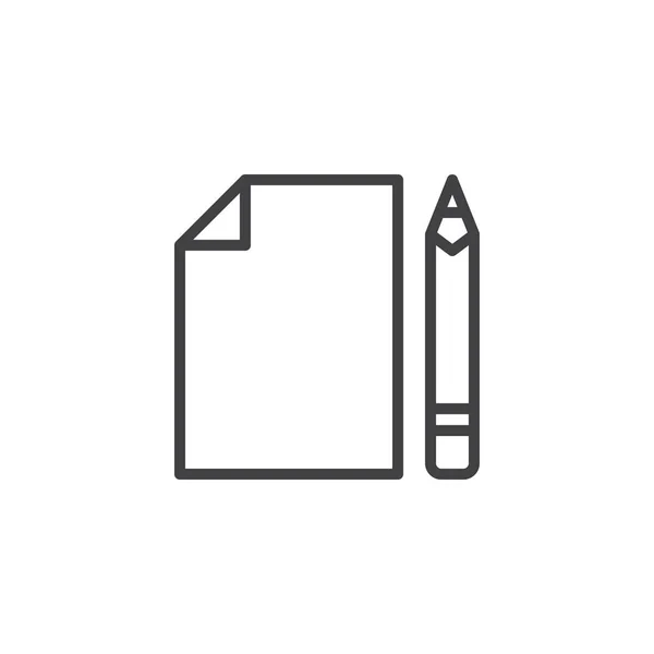 Pictogram voor bestands document en potlood overzicht — Stockvector