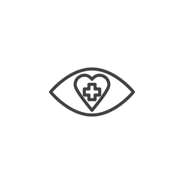Medizinauge mit Herz und Kreuzsymbol — Stockvektor