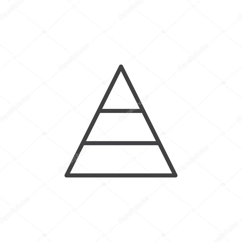 Pyramid chart outline icon