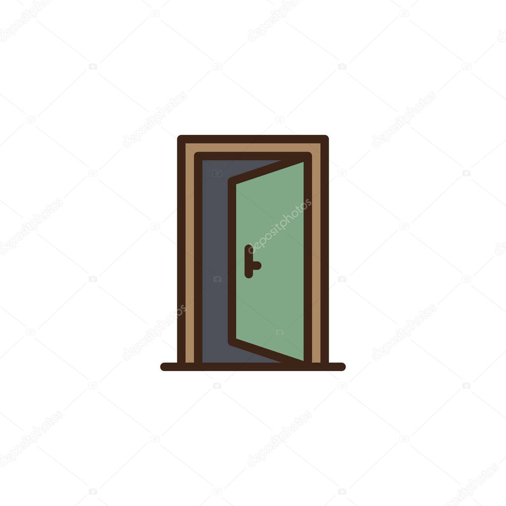 Open door filled outline icon