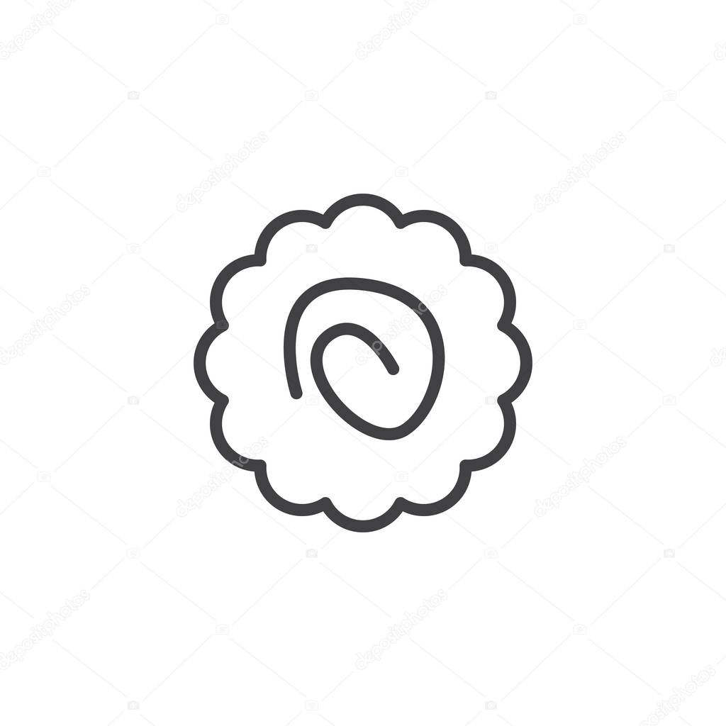 Naruto ramen outline icon. linear style sign for mobile concept and web design. Japanese food simple line vector icon. Symbol, logo illustration. Pixel perfect vector graphics
