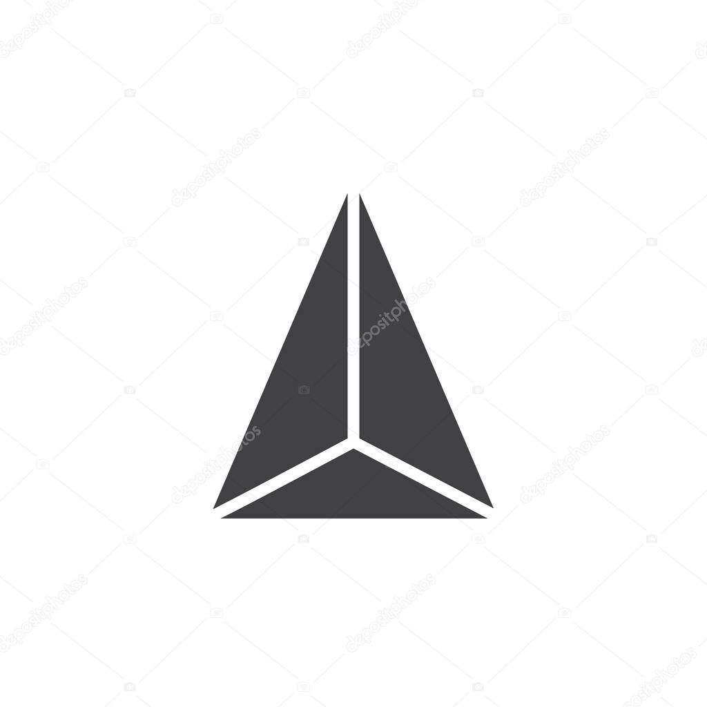 Tetrahedron geometrical figure vector icon. filled flat sign for mobile concept and web design. Triangle tetrahedron geometric shape simple solid icon. Symbol, logo illustration. Pixel perfect vector