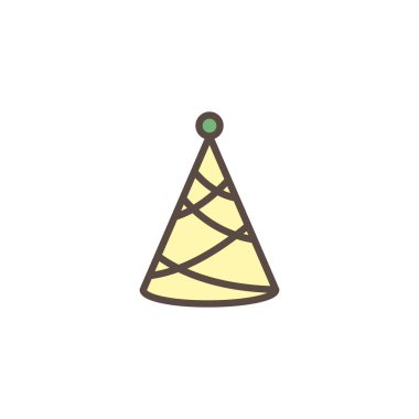 Parti şapka doldurulmuş anahat simgesini