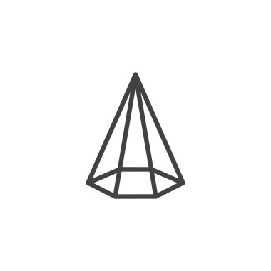 Koni geometrik şekil anahat simgesini