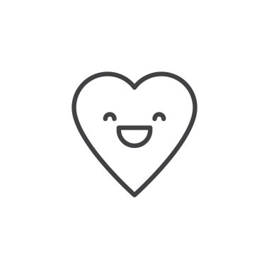 Sırıtan yüz ile gözler gülümseyen ifade anahat simgesini