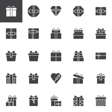 Hediye kutuları Icons set vektör