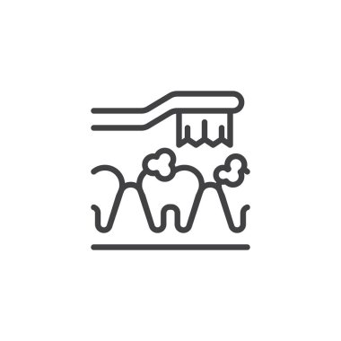 Diş fırçalama anahat simgesi
