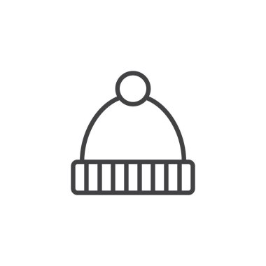 Kış şapka anahat simgesini