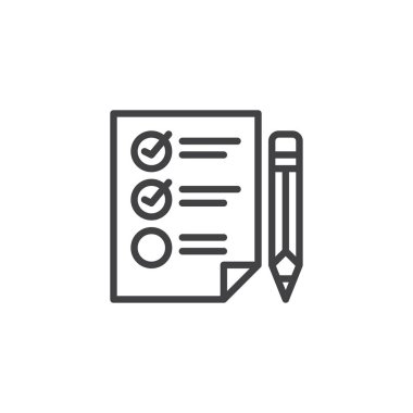 Dosya belgesi ve kalem anahat simgesi