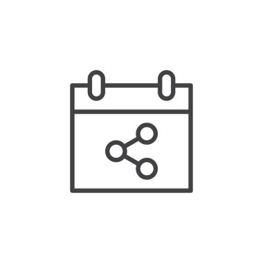 Takvim paylaşım tarihi anahat simgesini