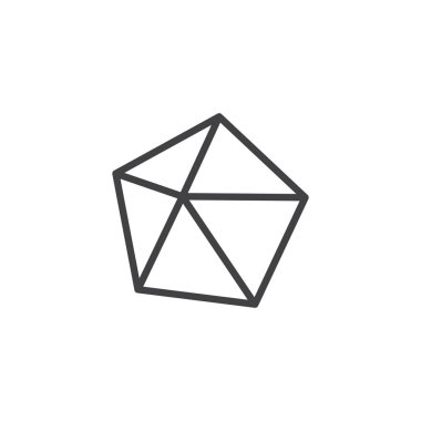 Dodecahedron geometrik şekil anahat simgesini