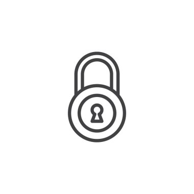 Asma kilit anahat simgesi kilitli