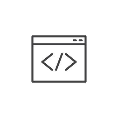 Web tarayıcı kodlama anahat simgesini