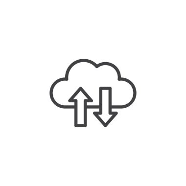 Bulut bilgi işlem ve okları anahat simgesini