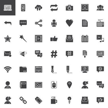 Blog ve bloglama vector Icons set