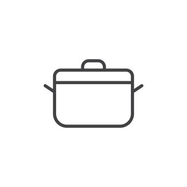 Pişirme tencere anahat simgesini