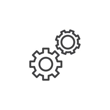 Setting gears outline icon clipart