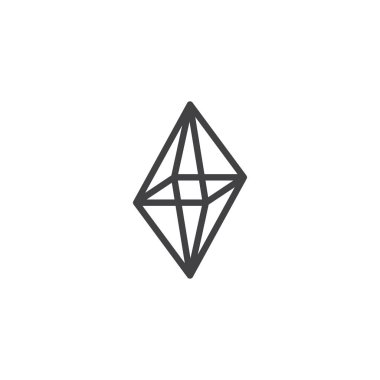 OCTAHEDRON geometrik şekil anahat simgesini