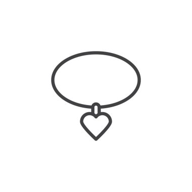 Kalp kolye anahat simgesi ile kolye