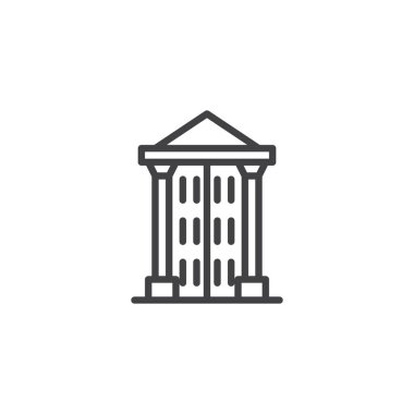 Kemer kapı ve sütunlar anahat simgesi