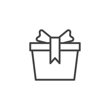 Alışveriş hediye kutusu anahat simgesini