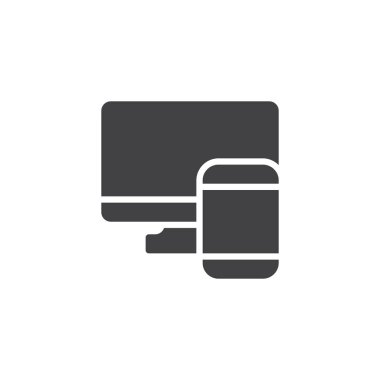 Monitör ve telefon vektör simgesi