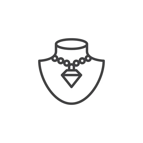 Collar en el icono del esquema del maniquí — Vector de stock