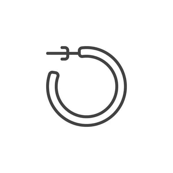 Øreringe piercing omrids ikon – Stock-vektor