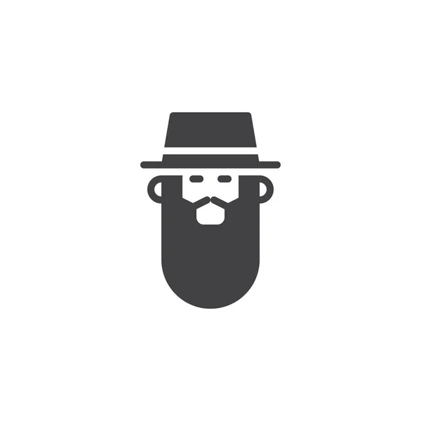 Rabbi head vector icon — Stock Vector