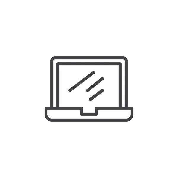 Laptop computer outline icon — Stock Vector