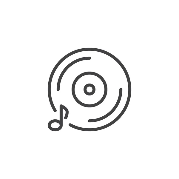 Значок контура музыкального диска — стоковый вектор