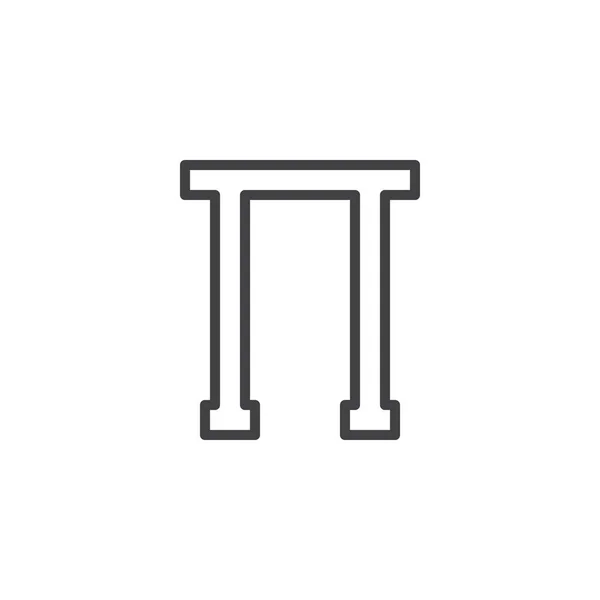 Icona contorno lettera Pi — Vettoriale Stock