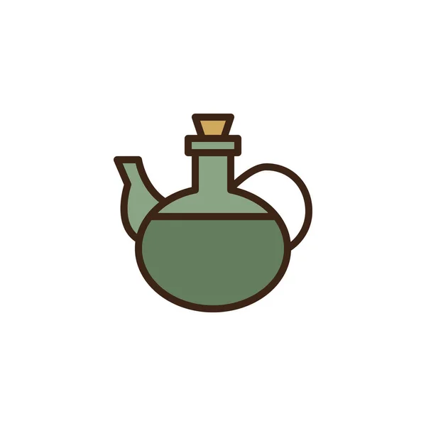 Tasse d'huile d'olive icône contour rempli — Image vectorielle