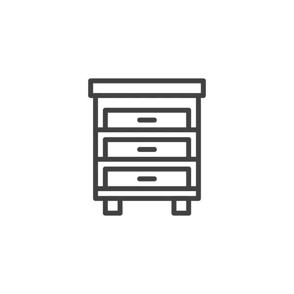 Drawer cabinet outline icon — Stock Vector