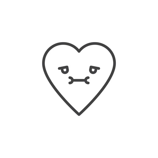 Nauseated Face icono de contorno de emoticonos — Vector de stock