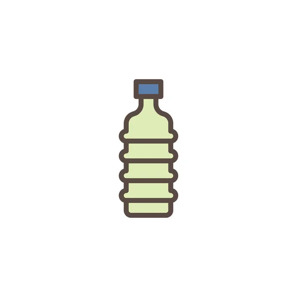 Fles water gevuld overzicht pictogram — Stockvector