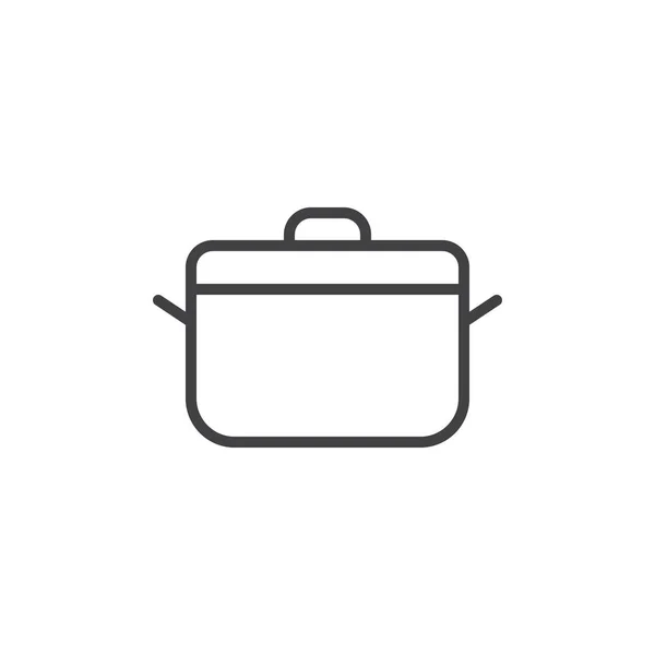 Vaření hrnec osnovy ikona — Stockový vektor