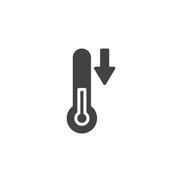 Temperatura flecha abajo icono del vector — Vector de stock