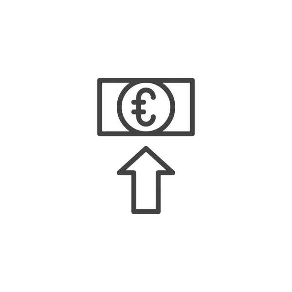 Euro exchange rate outline icon — Stock Vector